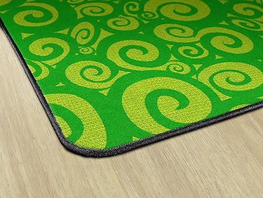 Flagship Carpets Swirl Tone on Tone Carpet for Children's Classroom and Bedroom Area Rug, Playroom or Teaching Area for Playtime and Reading, 10'6" x 13'2", Lime