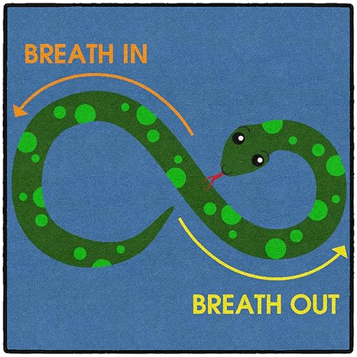 Flagship Carpets Figure Eight Snake Childrens Time Out Classroom Entryway or Home Door Mat or Small Area Rug, 30" x 30", Rectangle