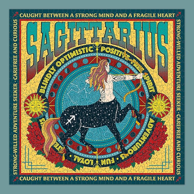 Zodiax - 1000 Piece Jigsaw Puzzle - Sagittarius - Fun Birthday Gift For Kids, Adults | Astrology Gifts for Women and Men | Zodiac Horoscope Puzzle