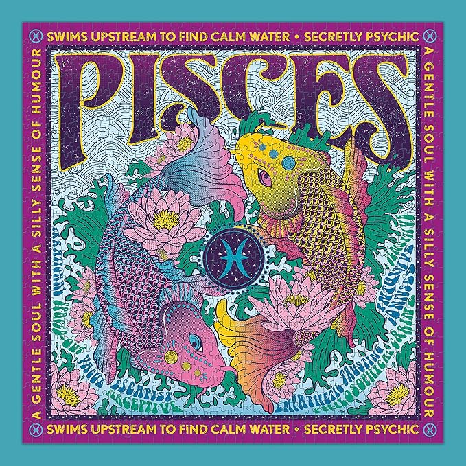 Zodiax - 1000 Piece Jigsaw Puzzle - Pisces - Fun Birthday Gift For Kids, Adults | Astrology Gifts for Women and Men | Zodiac Horoscope Puzzle