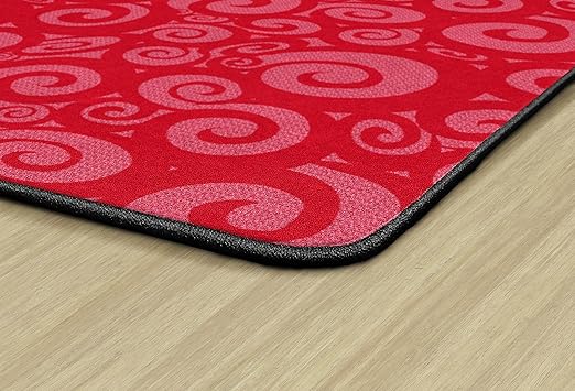 Flagship Carpets Swirl Tone on Tone Carpet for Children's Classroom and Bedroom Area Rug, Playroom or Teaching Area for Playtime and Reading, 6' x 8'4", Cherry