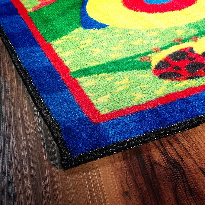 Flagship Carpets Kids and Baby Non Slip Area Rug for Home Learning or Classroom Carpet, Playroom or Kids Bedroom Mat, 3' x 5', Cutie Bugs