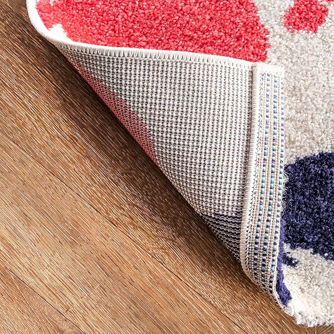 nuLOOM Pinkie Handprint Kids Area Rug, 5' Round, Multi