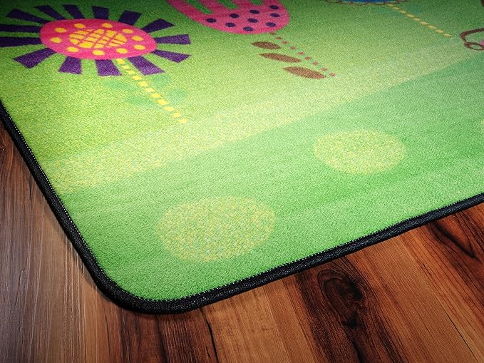 Flagship Carpets This is The Day The Lord Has Made Bible Worship Inspirational Multicolor Rug for Children's Classroom Carpet or Daycare Activity Area, 7'6" x 12', Rectangle