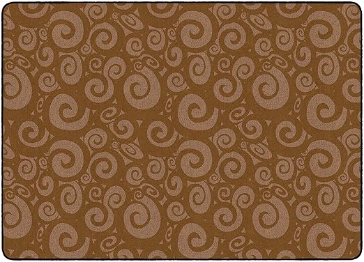 Flagship Carpets Swirl Tone on Tone Carpet for Children's Classroom and Bedroom Area Rug, Playroom or Teaching Area for Playtime and Reading, 6' x 8'4", Chocolate