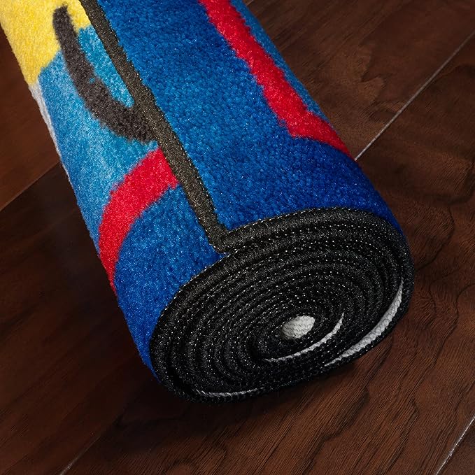 Flagship Carpets Kids and Baby Non Slip Area Rug for Home Learning or Classroom Carpet, Playroom or Kids Bedroom Mat, 3' x 5', Cutie Bugs