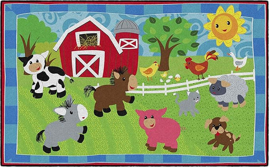 Flagship Carpets Kids and Baby Non Slip Area Rug for Home Learning or Classroom Carpet, Playroom or Kids Bedroom Mat, 5' x 8', Cutie Banyard