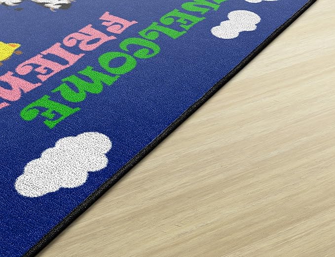 Flagship Carpets Kids and Baby Non Slip Area Rug for Home Learning or Classroom Carpet, Playroom or Kids Bedroom Mat, 2' x 3', Cutie Animal Welcome