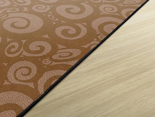 Flagship Carpets Swirl Tone on Tone Carpet for Children's Classroom and Bedroom Area Rug, Playroom or Teaching Area for Playtime and Reading, 7'6" x 12', Chocolate