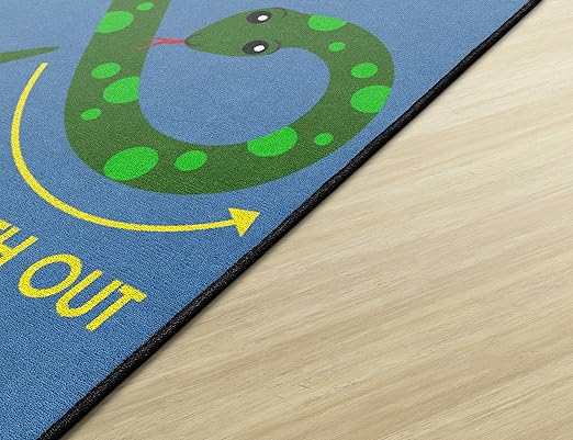 Flagship Carpets Figure Eight Snake Childrens Time Out Classroom Entryway or Home Door Mat or Small Area Rug, 30" x 30", Rectangle