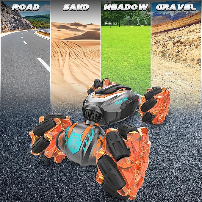 Remote Control Car, Gesture Sensing RC Stunt Car, 4 WD Transform Off Road for Rotating, 2.4Ghz Hand Controlled Remote Control Twister Cars, RC Cars for Kids Boys Girls Toy Gift Age 6 7 8 9 10 11 12 yr