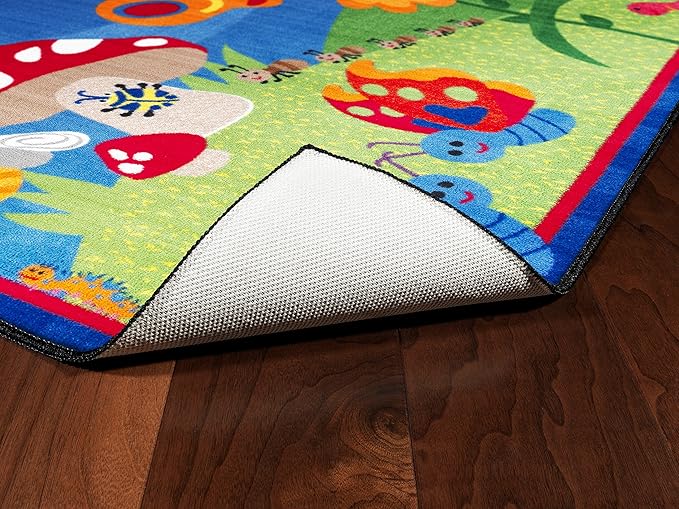 Flagship Carpets Kids and Baby Non Slip Area Rug for Home Learning or Classroom Carpet, Playroom or Kids Bedroom Mat, 3' x 5', Cutie Bugs