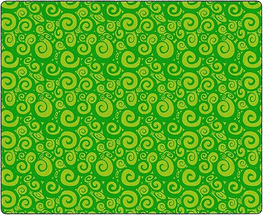 Flagship Carpets Swirl Tone on Tone Carpet for Children's Classroom and Bedroom Area Rug, Playroom or Teaching Area for Playtime and Reading, 10'6" x 13'2", Lime