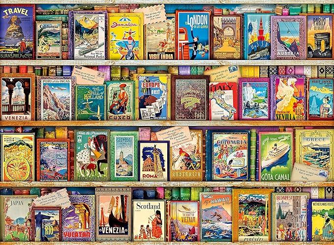 Ravensburger Vintage Travel Guides 500 Piece Jigsaw Puzzle for Adults & for Kids Age 10 and Up